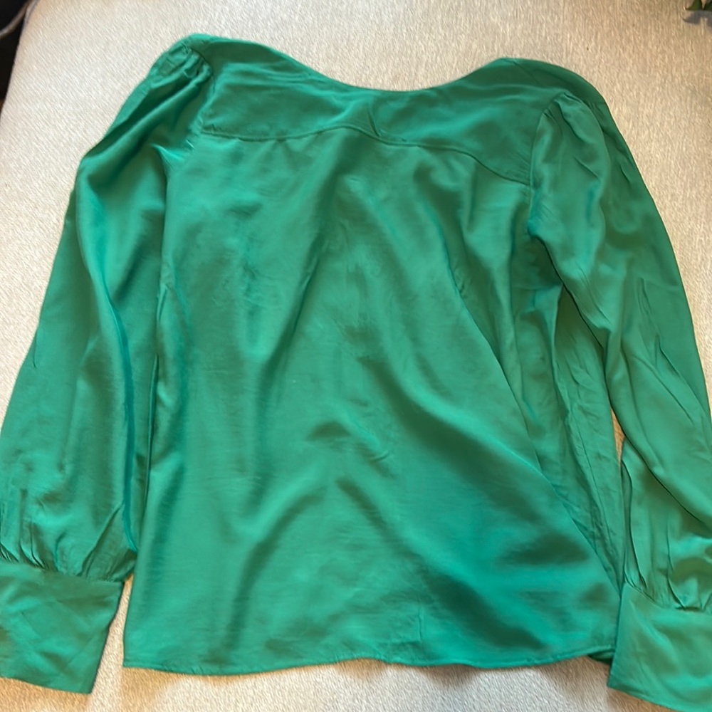 Loft green button back detail long sleeve. Large